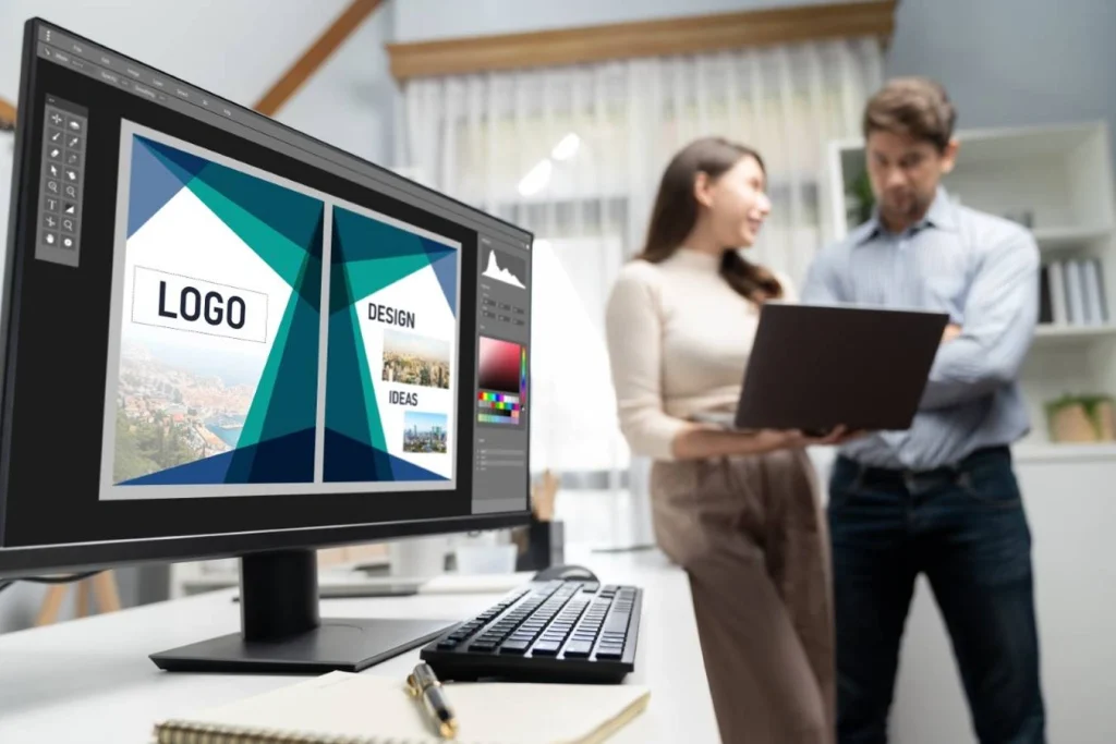 Website logo design workspace